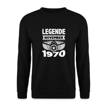 November 1970 Legend for 53 years man woman - Unisex Sweatshirt - black - Front - Alina (178cm) & Michal (187cm)