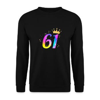 61. Geburtstag Geschenkidee Für 61 Jahre Alt - Unisex Pullover - Schwarz - Vorne - Alina (178cm) & Michal (187cm)
