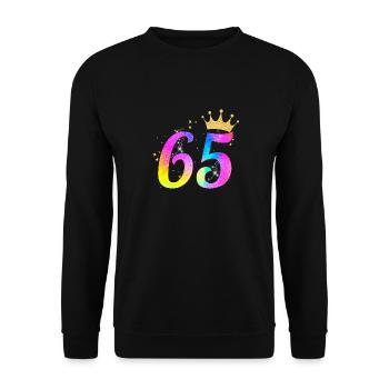 65. Geburtstag Geschenkidee Für 65 Jahre Alt - Unisex Pullover - Schwarz - Vorne - Alina (178cm) & Michal (187cm)