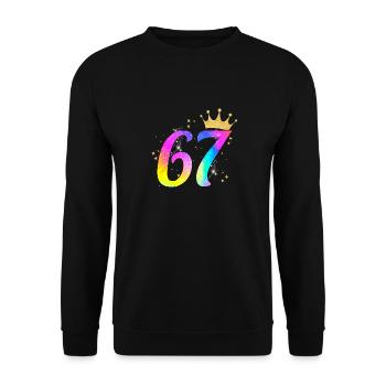 67. Geburtstag Geschenkidee Für 67 Jahre Alt - Unisex Pullover - Schwarz - Vorne - Alina (178cm) & Michal (187cm)