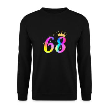 68. Geburtstag Geschenkidee Für 68 Jahre Alt - Unisex Pullover - Schwarz - Vorne - Alina (178cm) & Michal (187cm)