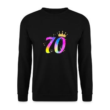 70. Geburtstag Geschenkidee Für 70 Jahre Alt - Unisex Pullover - Schwarz - Vorne - Alina (178cm) & Michal (187cm)