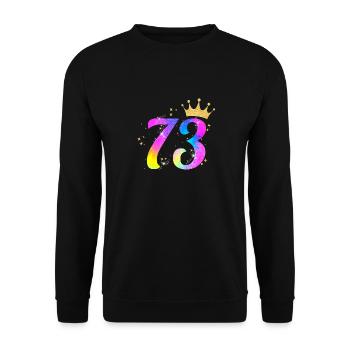 73. Geburtstag Geschenkidee Für 73 Jahre Alt - Unisex Pullover - Schwarz - Vorne - Alina (178cm) & Michal (187cm)