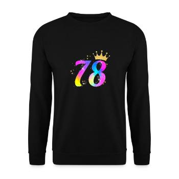 78. Geburtstag Geschenkidee Für 78 Jahre Alt - Unisex Pullover - Schwarz - Vorne - Alina (178cm) & Michal (187cm)