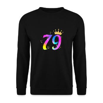 79. Geburtstag Geschenkidee Für 79 Jahre Alt - Unisex Pullover - Schwarz - Vorne - Alina (178cm) & Michal (187cm)