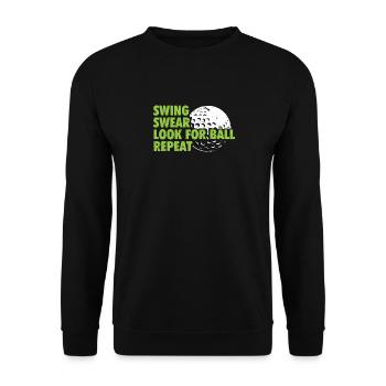 Swing Swear Look For Repeat Funny Golf Golfer - Unisex Sweatshirt - black - Front - Alina (178cm) & Michal (187cm)