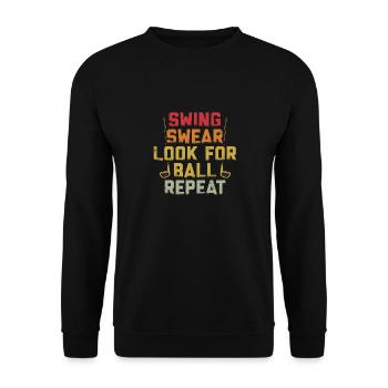 Swing Swear Look For Repeat Funny Golf Golfer - Unisex Sweatshirt - black - Front - Alina (178cm) & Michal (187cm)