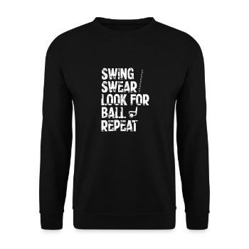Swing Swear Look For Repeat Funny Golf Golfer - Unisex Sweatshirt - black - Front - Alina (178cm) & Michal (187cm)