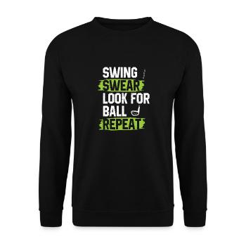 Swing Swear Look For Repeat Funny Golf Golfer - Unisex Sweatshirt - black - Front - Alina (178cm) & Michal (187cm)