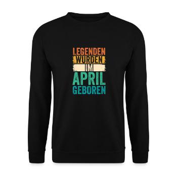 Les légendes sont nées en avril - Sweat-shirt Unisexe - noir - Devant - Alina (178cm) & Michal (187cm)