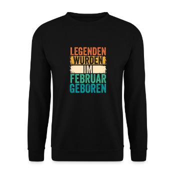Les légendes sont nées en février - Sweat-shirt Unisexe - noir - Devant - Alina (178cm) & Michal (187cm)