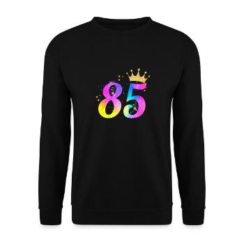 85. Geburtstag Geschenkidee Für 85 Jahre Alt - Unisex Pullover - Schwarz - Vorne - Alina (178cm) & Michal (187cm)