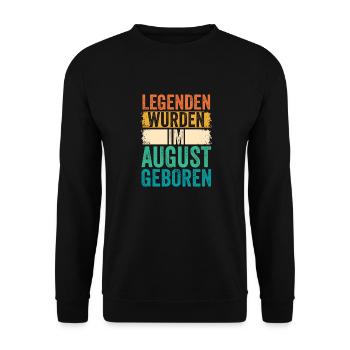 Les légendes sont nées en août - Sweat-shirt Unisexe - noir - Devant - Alina (178cm) & Michal (187cm)