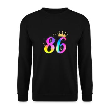 86. Geburtstag Geschenkidee Für 86 Jahre Alt - Unisex Pullover - Schwarz - Vorne - Alina (178cm) & Michal (187cm)
