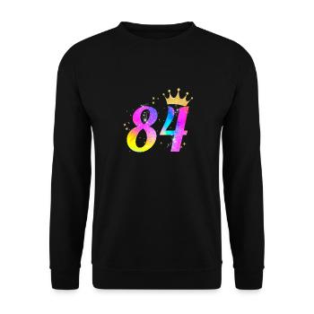 84. Geburtstag Geschenkidee Für 84 Jahre Alt - Unisex Pullover - Schwarz - Vorne - Alina (178cm) & Michal (187cm)
