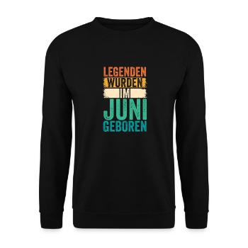 Les légendes sont nées en juin - Sweat-shirt Unisexe - noir - Devant - Alina (178cm) & Michal (187cm)
