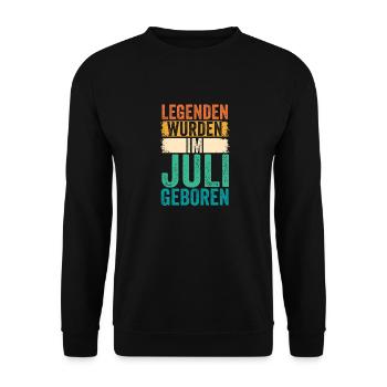 Les légendes sont nées en juillet - Sweat-shirt Unisexe - noir - Devant - Alina (178cm) & Michal (187cm)