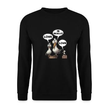 Love is really love - Unisex Sweatshirt - black - Front - Alina (178cm) & Michal (187cm)