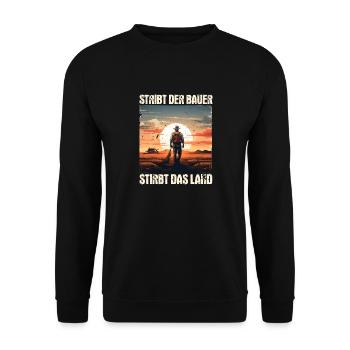 Bauernkraft: Stirbt der Bauer, stirbt das Land - Unisex Pullover - Schwarz - Vorne - Alina (178cm) & Michal (187cm)