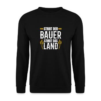 Bauernkraft: Stirbt der Bauer, stirbt das Land - Unisex Pullover - Schwarz - Vorne - Alina (178cm) & Michal (187cm)