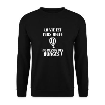 Humour Montgolfière - Sweat-shirt Unisexe - noir - Devant - Alina (178cm) & Michal (187cm)