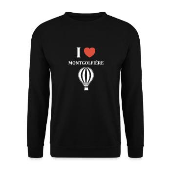 Humour Montgolfière - Sweat-shirt Unisexe - noir - Devant - Alina (178cm) & Michal (187cm)
