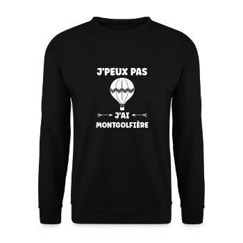 Humour Montgolfière - Sweat-shirt Unisexe - noir - Devant - Alina (178cm) & Michal (187cm)
