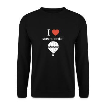 Humour Montgolfière - Sweat-shirt Unisexe - noir - Devant - Alina (178cm) & Michal (187cm)