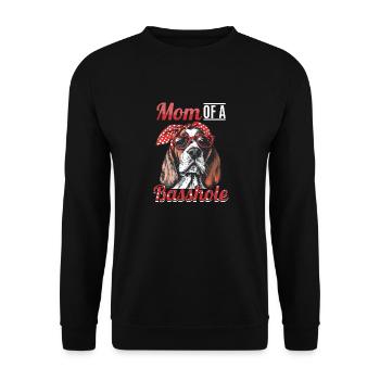 Basset Hound Dog Breed Mom Of A Basshole - Unisex Pullover - Schwarz - Vorne - Alina (178cm) & Michal (187cm)