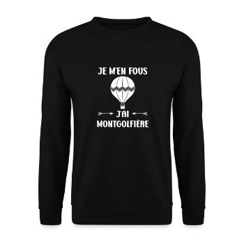 Humour Montgolfière - Sweat-shirt Unisexe - noir - Devant - Alina (178cm) & Michal (187cm)