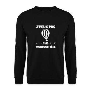 Humour Montgolfière - Sweat-shirt Unisexe - noir - Devant - Alina (178cm) & Michal (187cm)