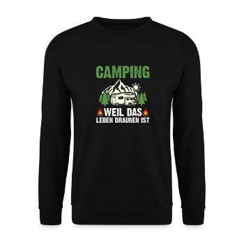 Camping-car Camping-car Camping Camping - Sweat-shirt Unisexe - noir - Devant - Alina (178cm) & Michal (187cm)