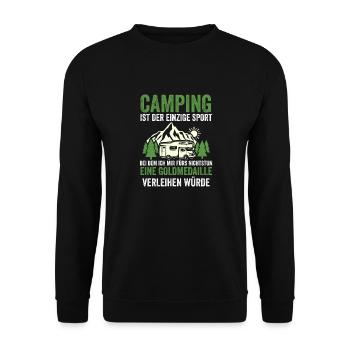 Camper Caravan Motorhome Camping Camping - Unisex Sweatshirt - black - Front - Alina (178cm) & Michal (187cm)