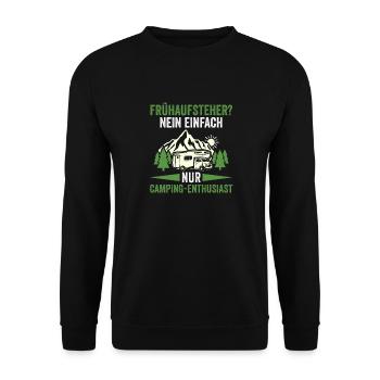 Camper Caravan Motorhome Camping Camping - Unisex Sweatshirt - black - Front - Alina (178cm) & Michal (187cm)