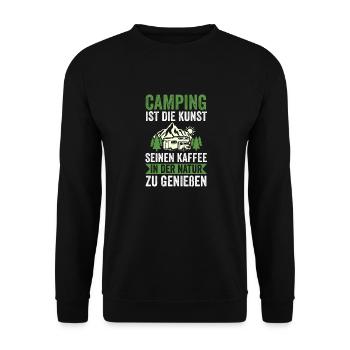 Camper Caravan Motorhome Camping Camping - Unisex Sweatshirt - black - Front - Alina (178cm) & Michal (187cm)
