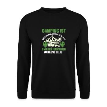 Camper Wohnwagen Wohnmobil Campen Camping - Unisex Pullover - Schwarz - Vorne - Alina (178cm) & Michal (187cm)