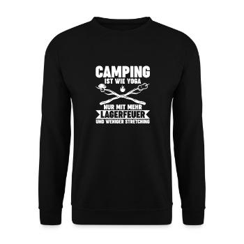 Camper Wohnwagen Wohnmobil Campen Camping - Unisex Pullover - Schwarz - Vorne - Alina (178cm) & Michal (187cm)