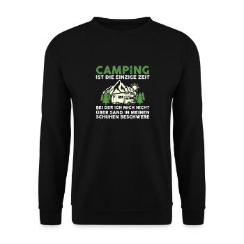 Camper Caravan Motorhome Camping Camping - Unisex Sweatshirt - black - Front - Alina (178cm) & Michal (187cm)