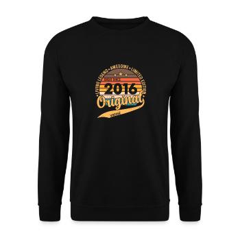 2016 anniversaire 2016 né en 2016 anniversaire - Sweat-shirt Unisexe - noir - Devant - Alina (178cm) & Michal (187cm)