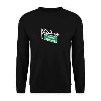 Musikalische Wegbeschreibung - 'Easy Street' Wegweiser Annie - Unisex Pullover - Schwarz - Vorne - Alina (178cm) & Michal (187cm)