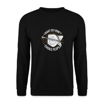 Je fléchette pour que je n’étouffe pas les gens fléchettes cadeau - Sweat-shirt Unisexe - noir - Devant - Alina (178cm) & Michal (187cm)