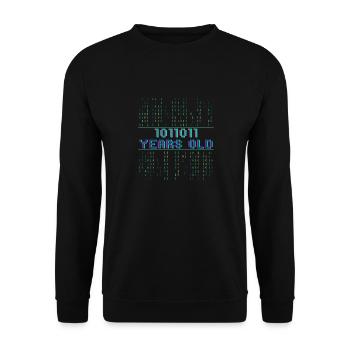 91st Birthday 91 years old Binary Code Computer Science - Unisex Sweatshirt - black - Front - Alina (178cm) & Michal (187cm)