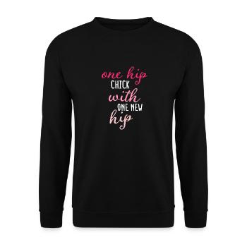 Une nana de hanche avec un nouveau remplacement de hanche - Sweat-shirt Unisexe - noir - Devant - Alina (178cm) & Michal (187cm)