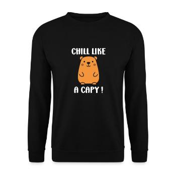 Humour Capybara - Sweat-shirt Unisexe - noir - Devant - Alina (178cm) & Michal (187cm)