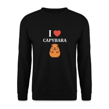 Humour Capybara - Sweat-shirt Unisexe - noir - Devant - Alina (178cm) & Michal (187cm)