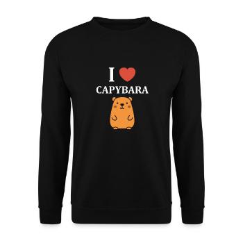 Humour Capybara - Sweat-shirt Unisexe - noir - Devant - Alina (178cm) & Michal (187cm)