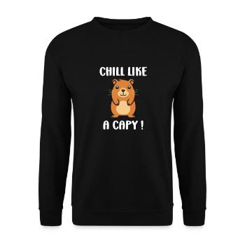 Humour Capybara - Sweat-shirt Unisexe - noir - Devant - Alina (178cm) & Michal (187cm)