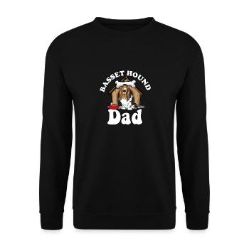 Basset Hound Dad Dog Lover Funny Bassethound Dog - Unisex Pullover - Schwarz - Vorne - Alina (178cm) & Michal (187cm)