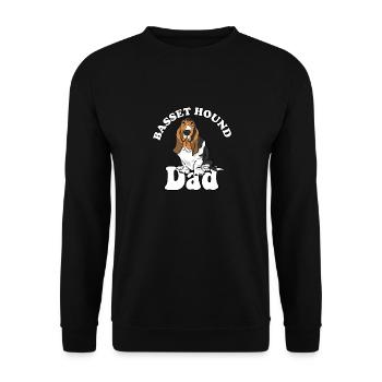 Basset Hound Dad Dog Lover Funny Bassethound Dog - Unisex Pullover - Schwarz - Vorne - Alina (178cm) & Michal (187cm)