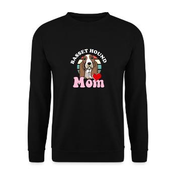 Basset Hound Mom Dog Lover Funny Bassethound Dog - Unisex Pullover - Schwarz - Vorne - Alina (178cm) & Michal (187cm)